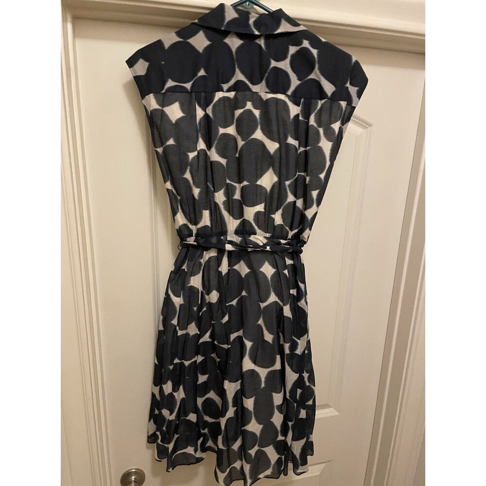 Maggy London Women's Dress Size 6 Navy Blue Polka Dot Full Skirt - Picture 4 of 7